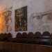 Dallabside destro fanno capolino un dipinto del 1576 di Marco Pino da Siena raffigurante lepisodio evangelico dellAdorazione dei pastori e due affreschi